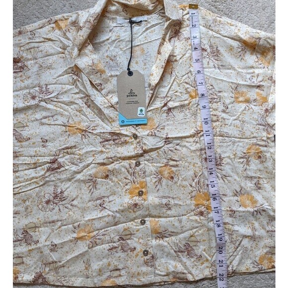 Prana Top Iguala Golden Hour Escape Short Sleeve Tencel Modal Relaxed Fit Large - Picture 5 of 10